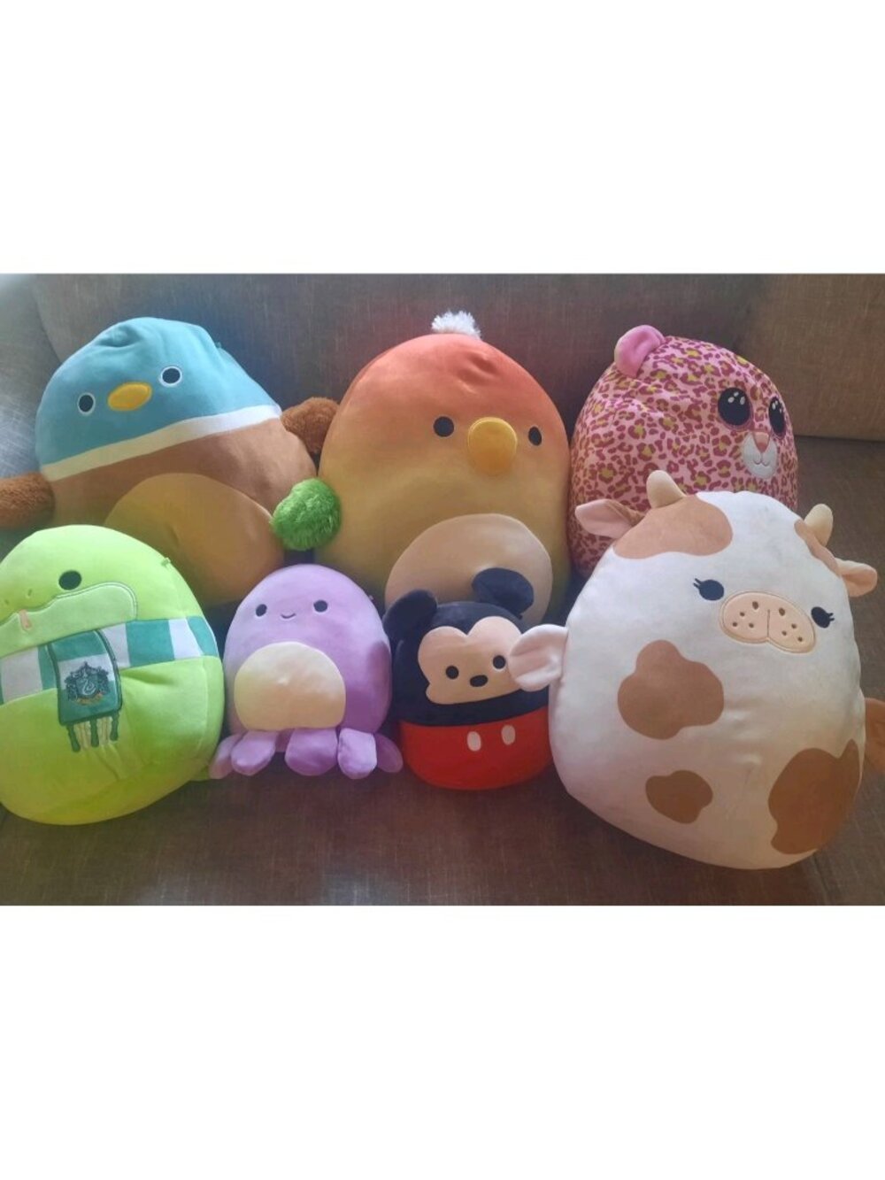 7 Lot Squishmallows 14" Mopey the Sea Cow Elliene The Parrot +5 Squishmallow 8"
